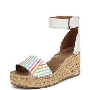 Franco Sarto Womens Clemens Raffia Espadrille Wedge Sandals 10W